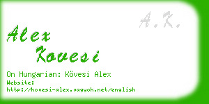 alex kovesi business card