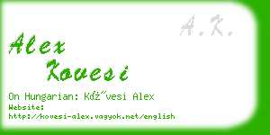 alex kovesi business card